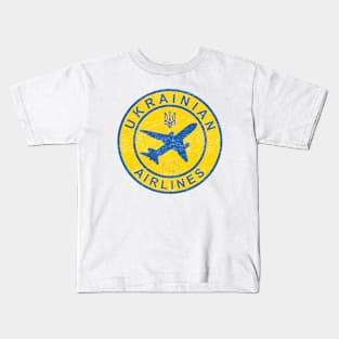 Ukrainian Airlines, Ukraine Air Lines / Aviation. Retro Vintage Kids T-Shirt